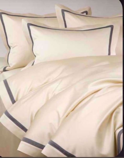 8 Piece Light Beige with Grey Line Hotel Design Duvet Cover Set