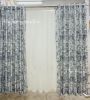 White\ Dark Grey ombre Velvet eyelet curtain and lace